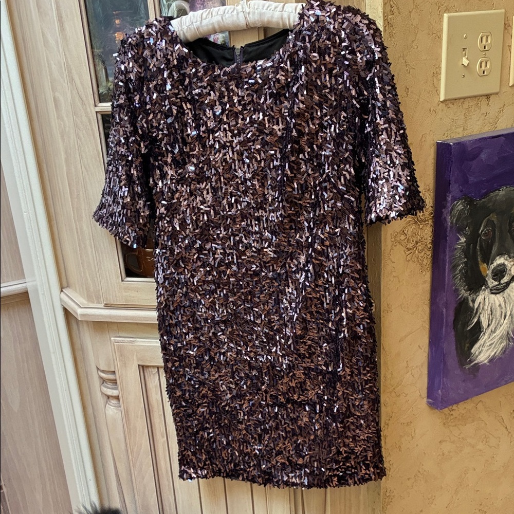 RACHEL Rachel Roy Sequin Mini Dress in Deep Purple Sz 0